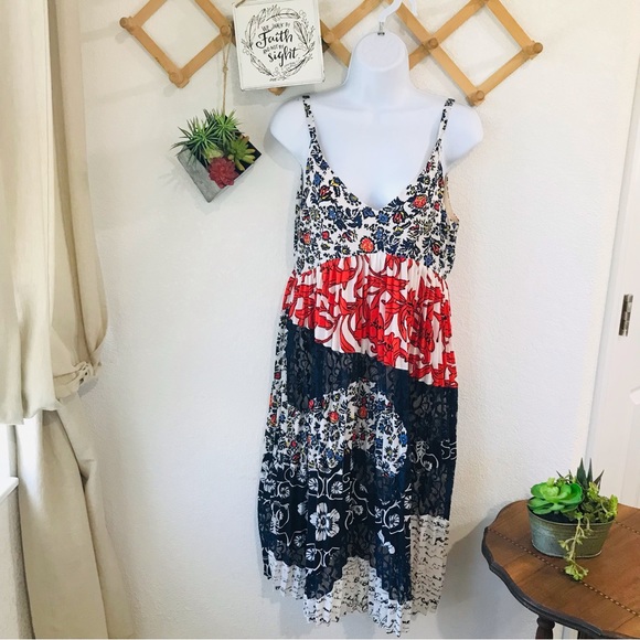 Anthropologie Maeve Floral Pleated Boho Midi Summer Dress 4P - Picture 3 of 11